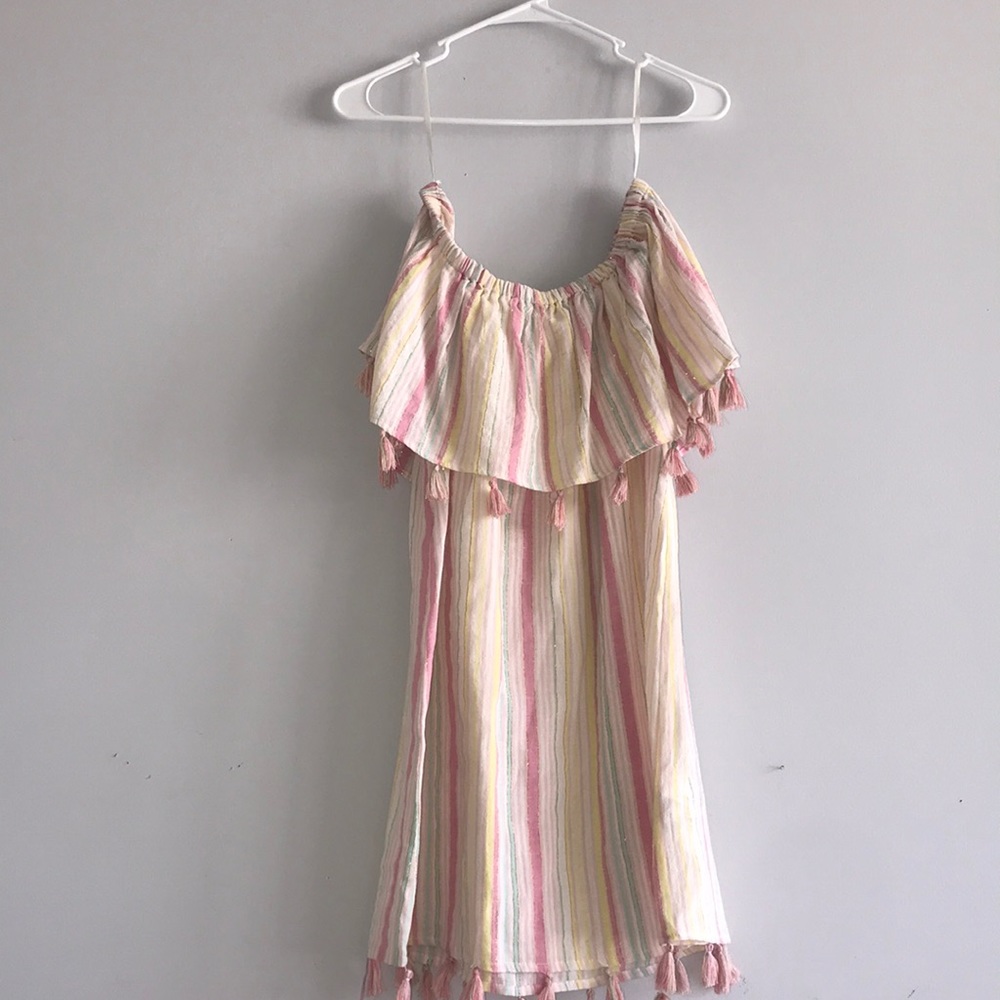 super cut multi colored striped tassel dress!!